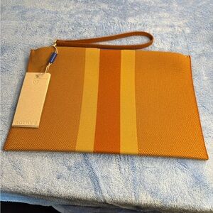 Rothy's Vibrant Orange and Tan Pouch
